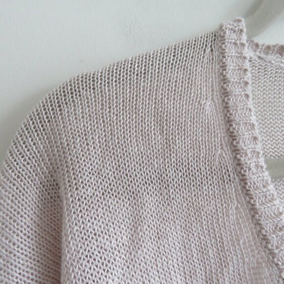 MARGARET O'LEARY 100% Linen Loose Fit Knit Sweater Neutral Tan Beachy - Size S - Picture 5 of 16